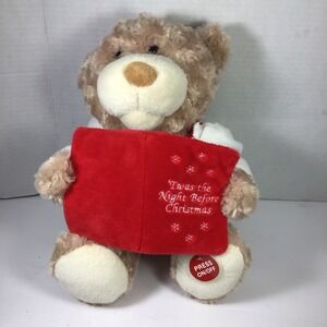 Animated Talking Bear Reading "'Twas the Night Before Christmas" Story GREAT